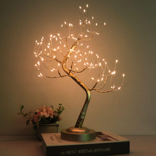 Generic Bonsai Tree Light Golden Matte Lámpara Árbol Luz Hadas Mesa 1