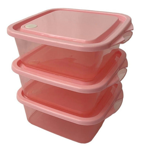 Crisper Microwave Safe Plastic Food Container Set 3u 0