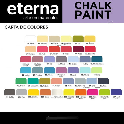 Eterna 200ml Chalk Paint in Various Colors - Pack of 40 1