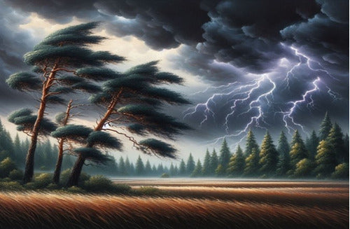 Marmath Digital Designs Thunderstorm Digital Artwork 70x50cm Unique Piece 0