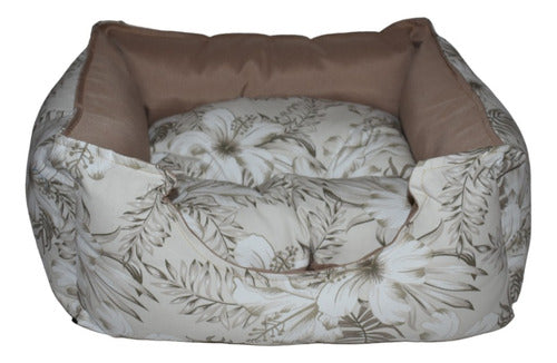 Luxurious Pet Bed with Floral Print - Cama Cucha Para Crestado Chino Pomerano Spaniel Japonés