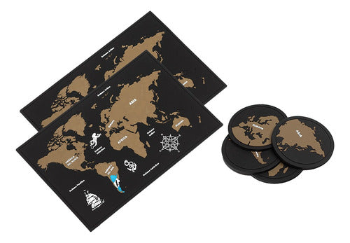 Ave2020 Premium 3D Rubber Map Individual and Coasters Set 0