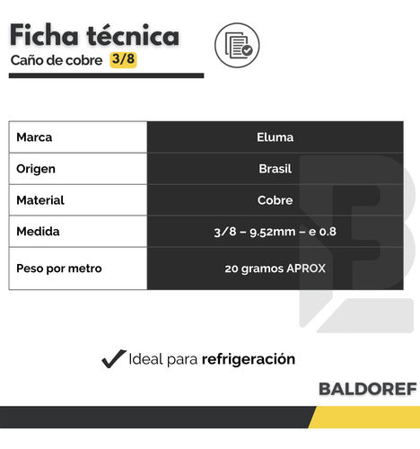 Eluma Caño Cobre Aire Acondicionado Refrigeración 3/8 X 3 Metros 2