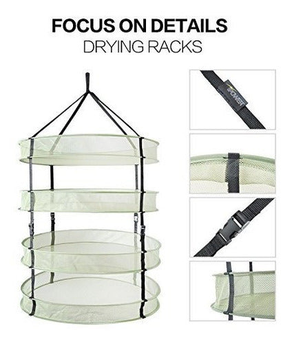 Ipower 2ft 4layer Clip En Hanging Herb Dry Net Con Cremaller 2