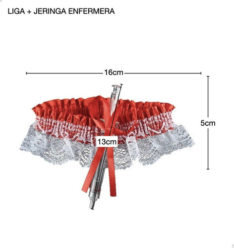 Generic Disfraz Enfermera Accesorios Liga Jeringa Medias Vincha 1