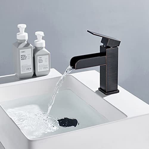 Griferia Mono Comando Baño Cascada Moderna Bronce Aceitado 2