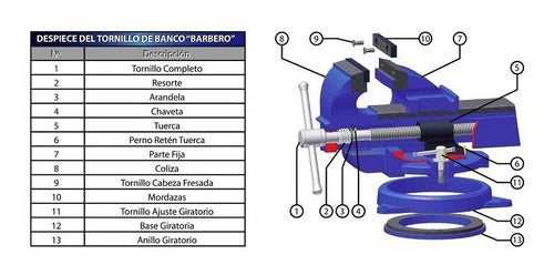 Barbero Nut for Bench Vise N° 5 - 6 - 8 1