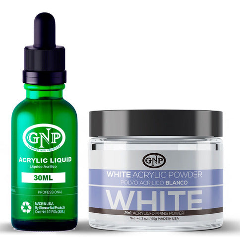 Polvo Acrílico Gnp Blanco 60gr. + Líquido Acrílico Gnp 30ml 0