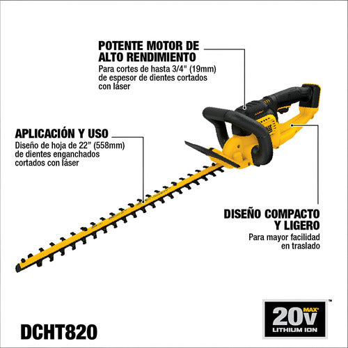 DeWalt Cordless Hedge Trimmer Max Lithium 20V Without Battery/Charger - Ynter Industria 1