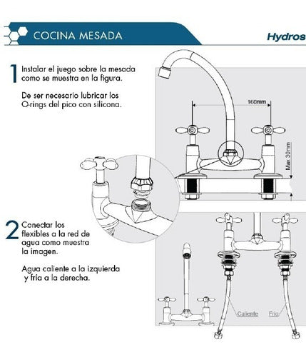 Hydros Kitchen Lavatory Faucet Portobelo Swan Neck 3