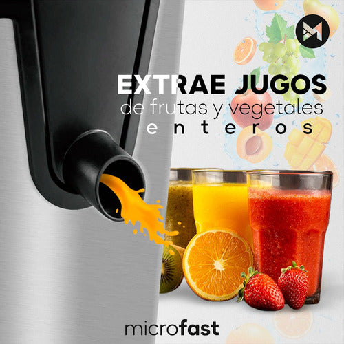 Microfast Electric Juicer 500W 220-240V 2 Speed Stainless Steel + 1.5L Jug 3