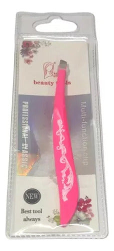 SHOPFINITY Pinzas Depilar Cejas Facial Punta Recta Plana Rosa 4