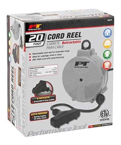 Performance Tool W2275 Retractable Cable Reel 5