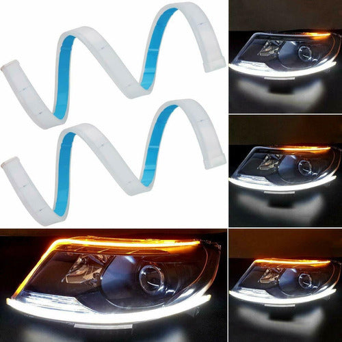 Flexible 60cm LED Strip with Dual Function DRL Xenon Lights 0