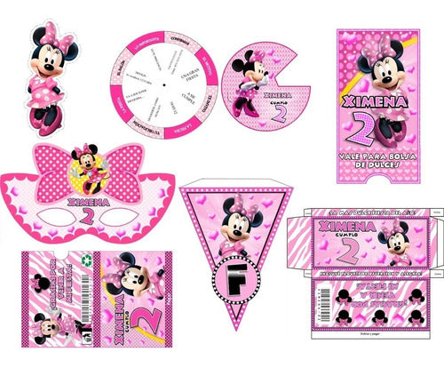 Kit Imprimible Candy Bar Minnie Rosa El Mas Completo 2