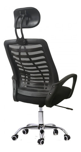 NOffice Black Mesh Office Desk Swivel Chair with Armrests 3