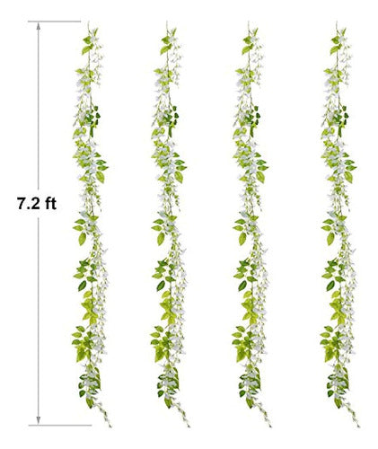 Lvydec Wisteria Flores Artificiales Garland 4 Unids Total 28 3