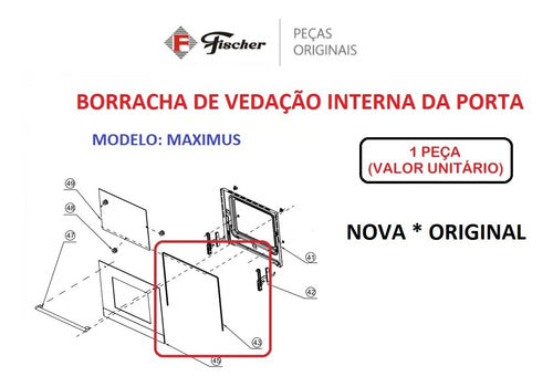 Vedação Interna Da Porta Com Vidro Forno Fischer Maximus 1