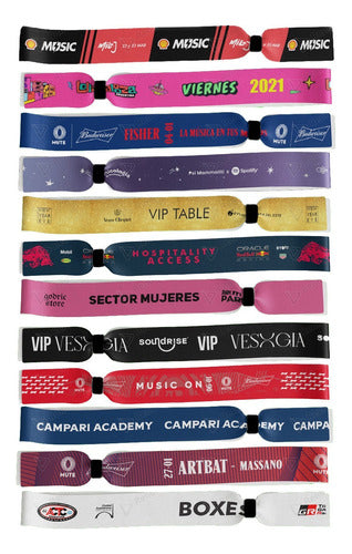 Open Ticket 600 Sublimated Fabric VIP Event Bracelets with Safety Buckle 0