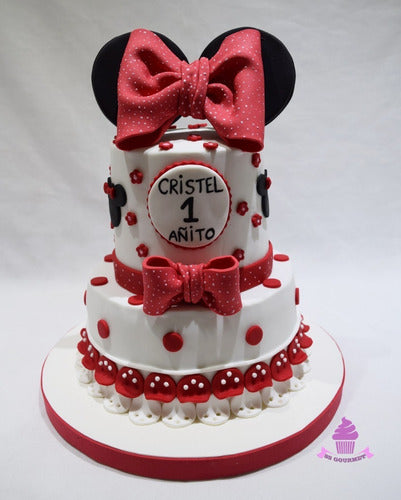 Torta De Minnie Moño Rojo - Ideal Para Cumpleaños Infantiles 1