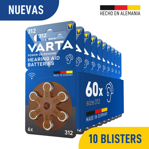 Varta Hearing Aid Batteries 312 Box of 60 Units 0