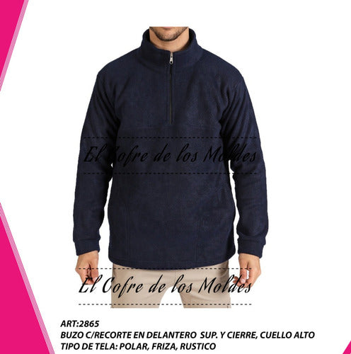 El Cofre De Los Moldes Digital Polar Hoodie Pattern With High Neck, Sizes 3XL To 7XL 0