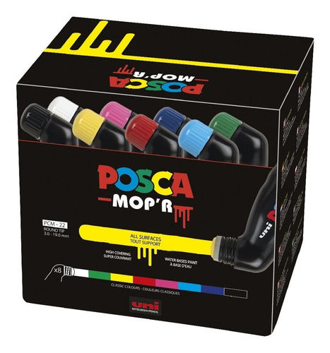 Marcadores Posca Mop'r Punta Cónica Xxl 3 - 19 Mm Pack X 8 0