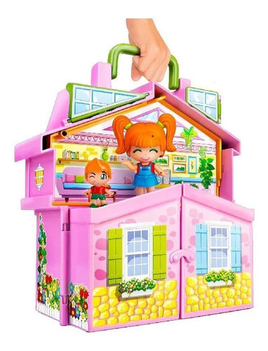 Pinypon Pink House in Suitcase with Doll and Accessories Original 5