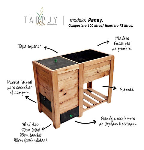 Tarpuy Wooden Planter + Composter Combo 1