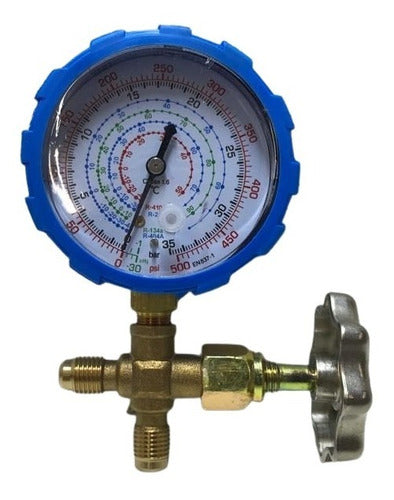 JR Manifold Manometer De Baja Simple Bronce Refrigeracion R410 0