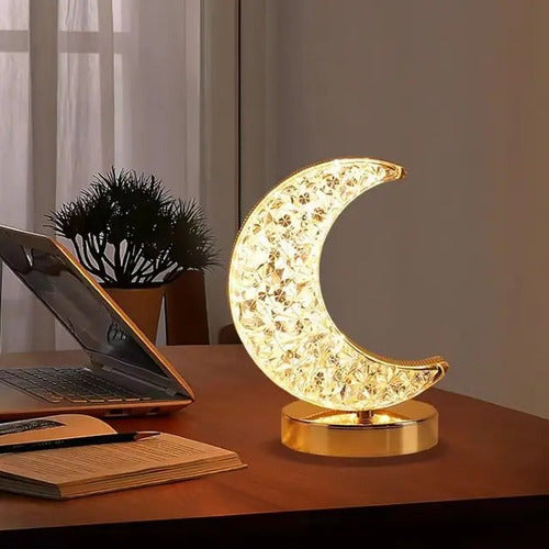 UruguayGadgets Rechargeable USB Touch Table Lamp - Crescent Moon Design with 3 Colors 1