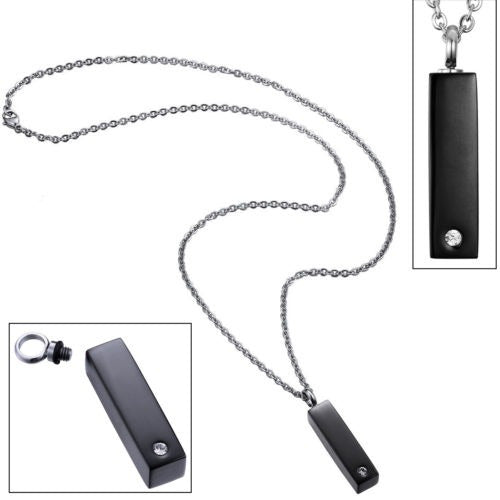 Memorial Jewelry Cremation Rectangle Urn Necklace C 3