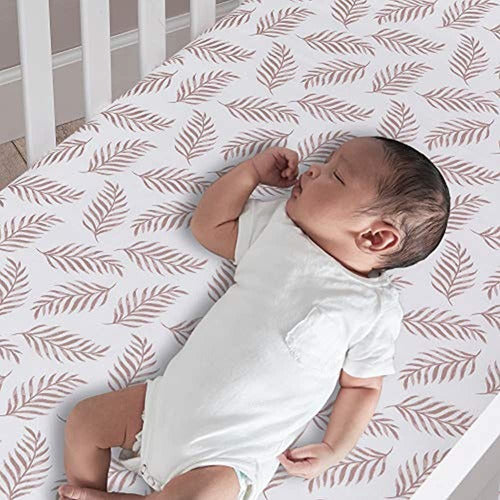 Lambs & Ivy Organic Cotton Adjustable Fitted Sheet with Leaf Print 1