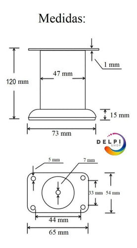 Bronzen Pata Para Mueble Sillón Sofá Fija 12 Cm Acero Cromada 10 Und 1