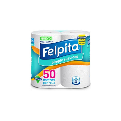 Felpita Toilet Paper Simple Softness Pack 10 Pkg 4x50m 0