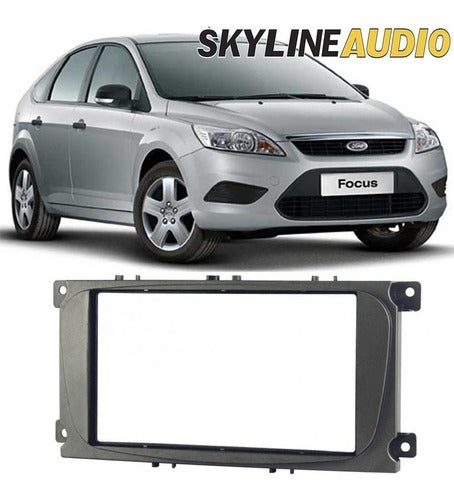 Double Din Stereo Adapter Frame for Ford Focus 2 Black 1