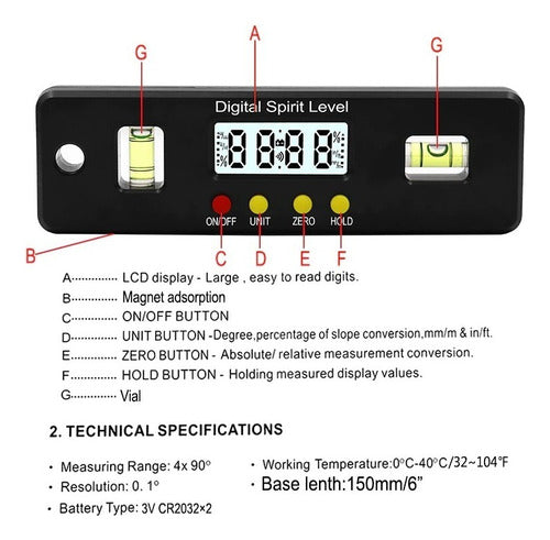 Digital Angle Gauge Level Inclinometer 4