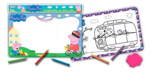 Pizarra Peppa Pig Bifaz Con Crayones Y Borrador 1