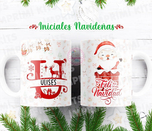 Diseños Navidad Tazas Alfabeto Diseño Sublimar Rojo #tn07 6