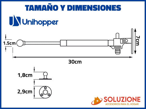 Pistón A Gas Doble Acción Unihopper Cierre Suave Premium N 4