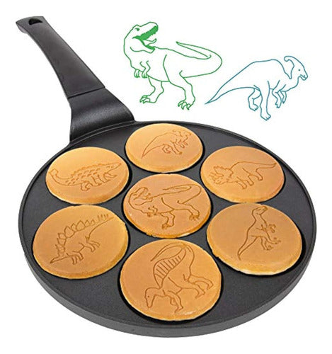 Dino Mini Pancake Pan - Haz 7 Dinosaurios Flapjack Únicos, P 0