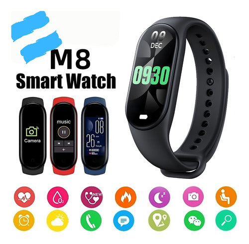 Smartwatch M8 Fitness Blood Pressure Heart Rate Waterproof 1