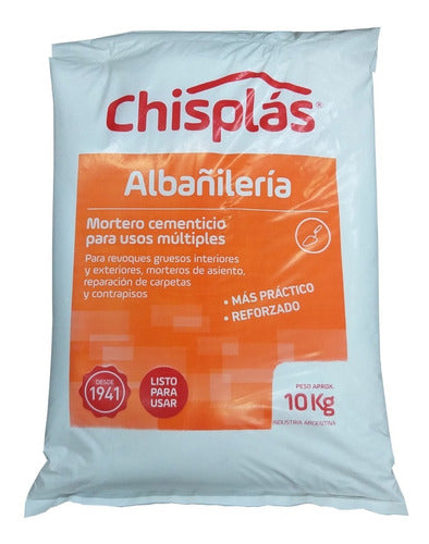 Mortero Cementicio Chisplas Albañileria 10 Kg / Casa Scalise 0