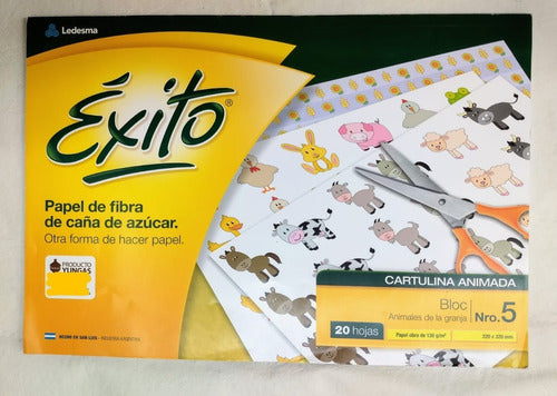 Éxito Block N°5 Animated Cardstock - Farm Animals - 20 Sheets 1