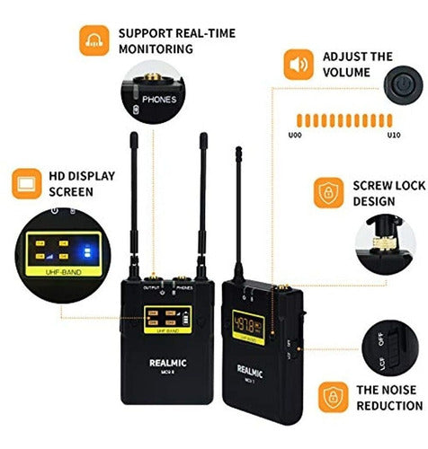 Mc9f Sistema De Micrófono Lavalier Inalámbrico Con Transmiso 1