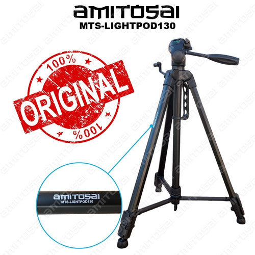 Amitosai Tripod Combo 1.30m + Cell Phone Adapter + Remote Shutter + Bag K0 1