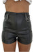 Elegant High-Waisted Black Women's Coated Shorts by Novus 1