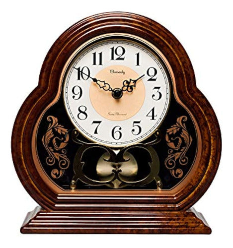 Beesealy Retro Table Clock 10 Inches, Silent, Suitable 0