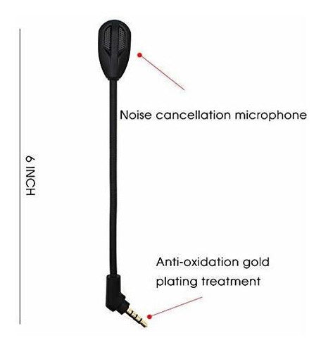 Reeyear Detachable Microphone Mic For Kingston Hyperx Cloud Flight/Flight S For Ps4 Ps4 Pro Computer Pc Gaming Headsets Noise Cancelling Replacement Mic 3.5mm Jack Black 1