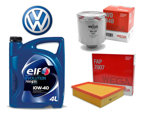 Wega Kit Filtros Vw Suran Gol Trend Voyage + Aceite Elf 10w40 4l 0